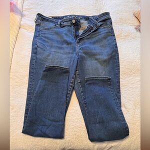 American Eagle Outfitters Dark Blue Straight Leg Jeans